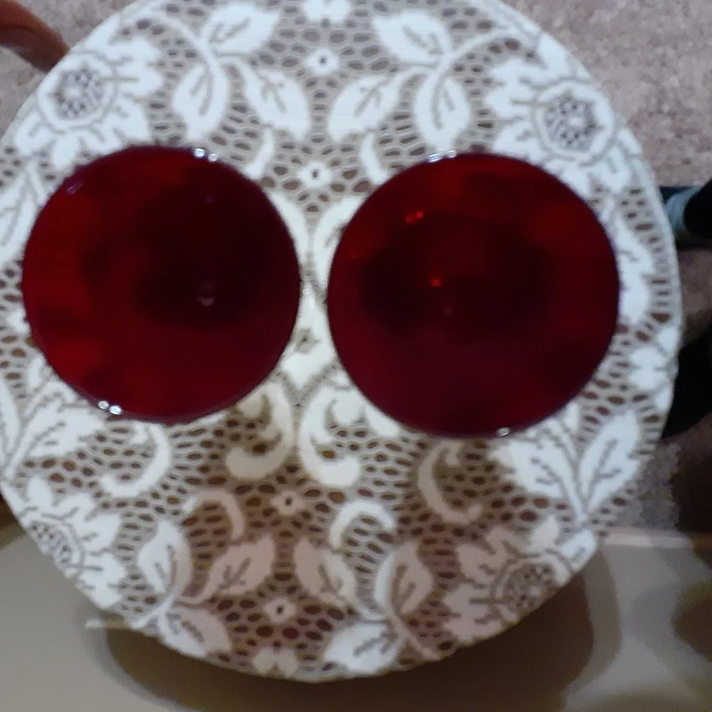 Ruby Red 2 Crystal Goblets